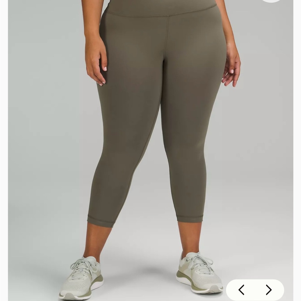 Lululemon Athletica Wunder Train HR Crop - Army Green